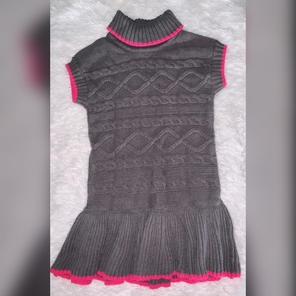 Gymboree Sweater Dress Girls 4 Gray Pink - Picture 1 of 4